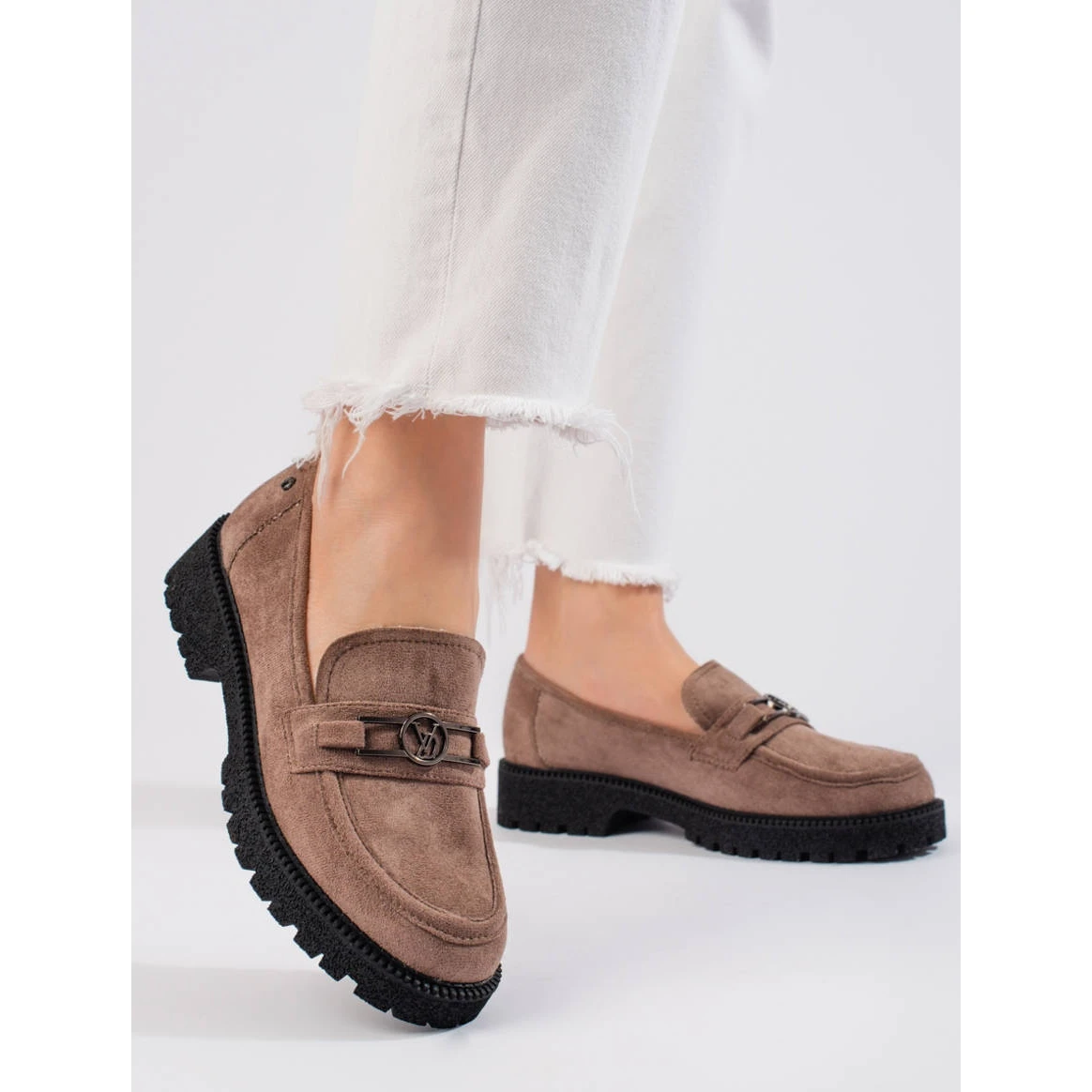 W. Potocki Mocassins Daim Femme Potocki Beige Foncé – Image 3