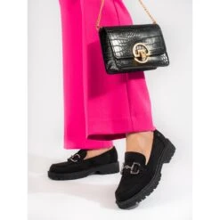 W. Potocki Mocassins En Daim Noir Potocki Le Noir