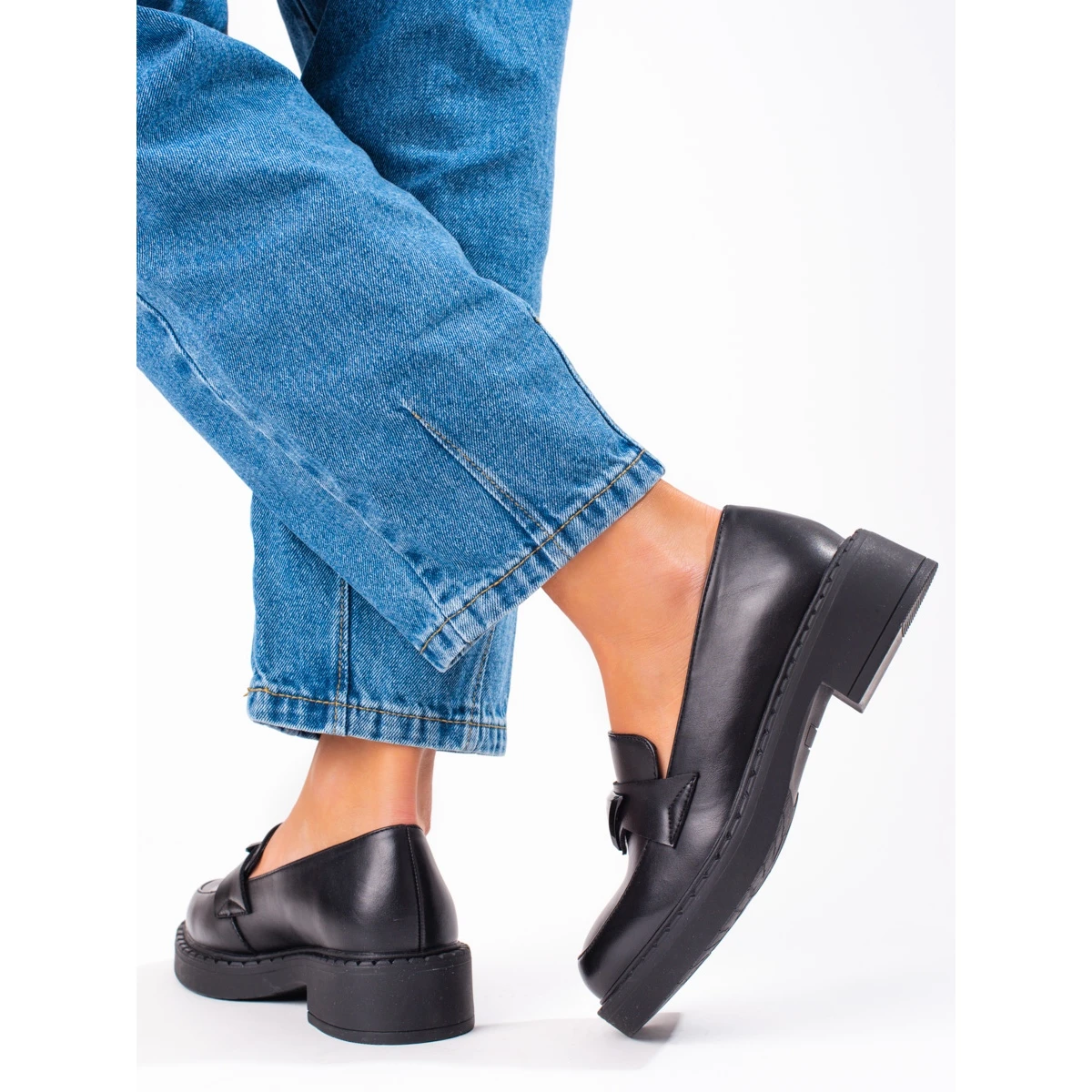 W. Potocki Mocassins Noirs Pour Femmes Sur La Plate-forme Le Noir – Image 2