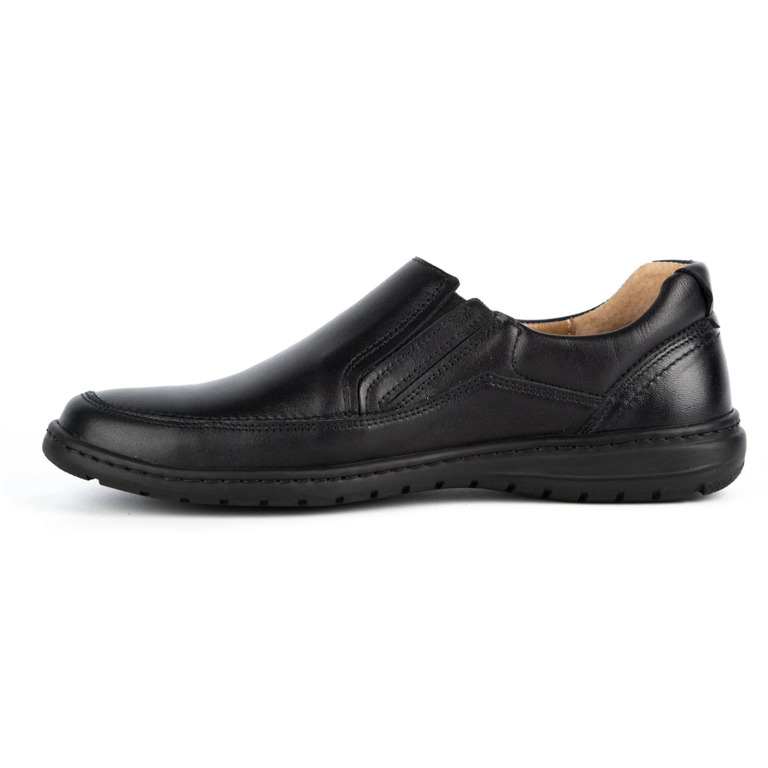 WASAK Chaussures à Enfiler En Cuir Pour Hommes 0115W Noir Le Noir