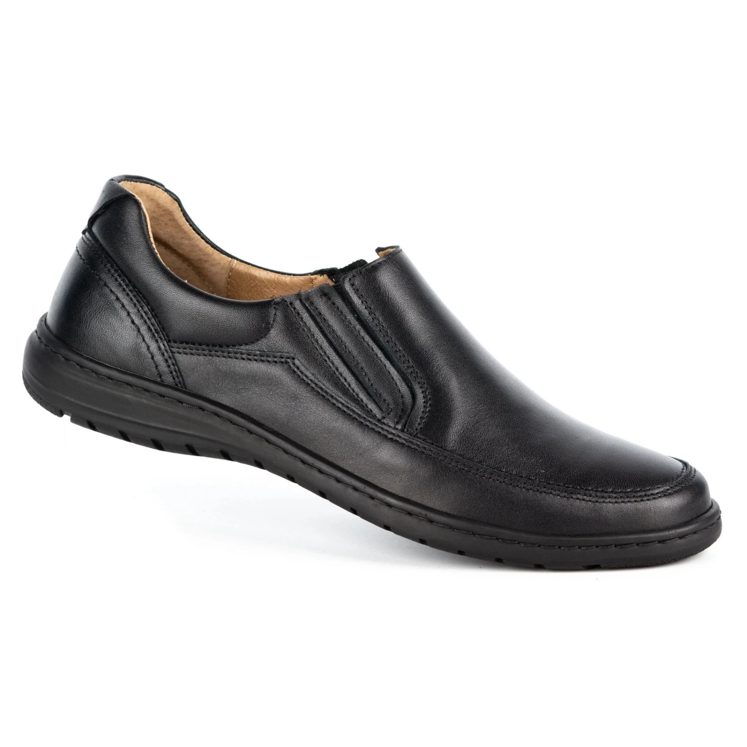 WASAK Chaussures à Enfiler En Cuir Pour Hommes 0115W Noir Le Noir – Image 2