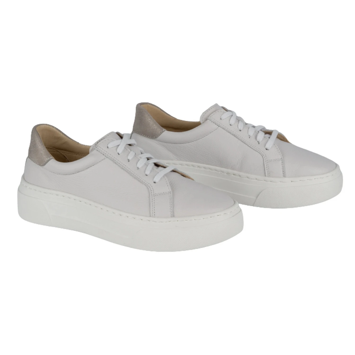 WASAK Chaussures Femme Baskets En Cuir 0680W Blanc Blanche – Image 4