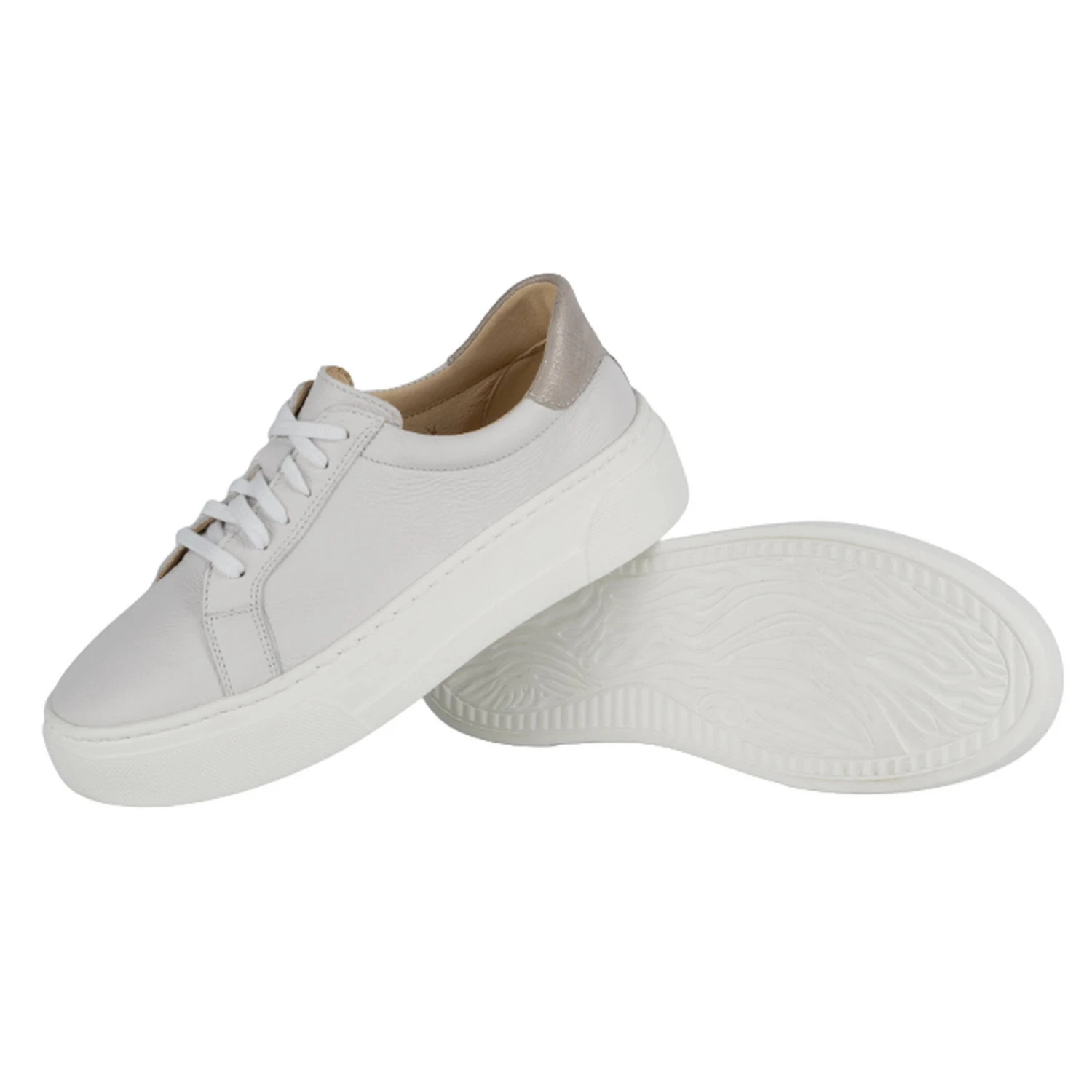 WASAK Chaussures Femme Baskets En Cuir 0680W Blanc Blanche – Image 5