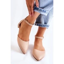 WD1 Sandales Ballerines Pour Femmes En Cuir Beige Spitz Caprise