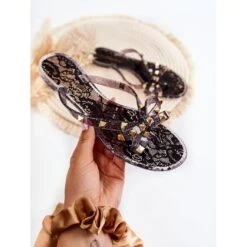 WJ1 Tongs En Caoutchouc Pour Femme Noir Monise Le Noir