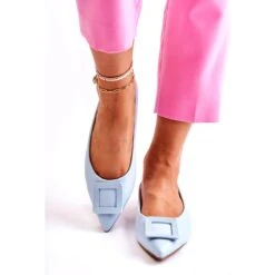 WS1 Ballerines En Cuir Avec Ornement Simone Spitz Bleu